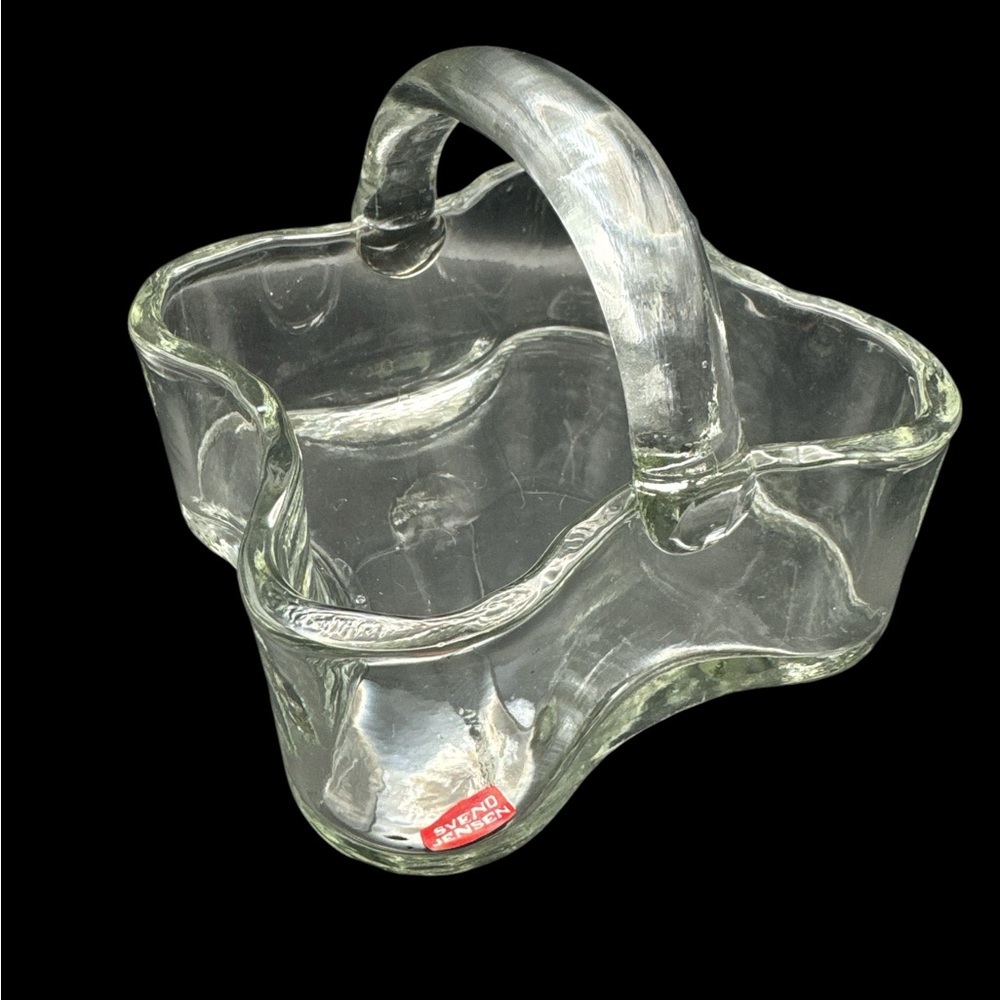 Vintage Svend Jensen Lead Crystal Basket Lead Clear Crystal Basket